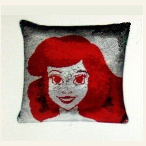 Disney Princess Mermaid 2-In-1 Reversible Sequin Pillow 20”x20” NEW CONDIITION